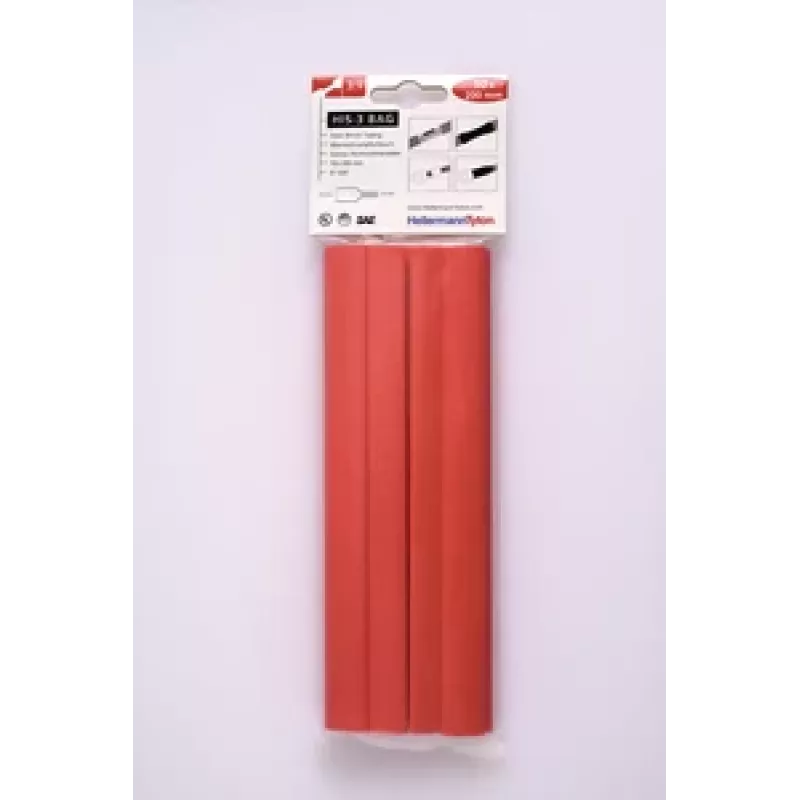 HELLERMANNTYTON HIS-3 warmtekrimpkous-set, 3:1, 12 mm / 4 mm, rood 308-31211