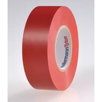 HellermannTyton HTAPE-FLEX15-25x25-PVC-RD rood PVC elektrisch isolatietape, 25 mm x 25 m, 0,15 mm dikte 710-00134
