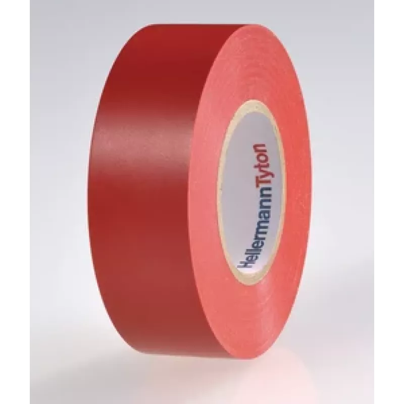 HellermannTyton HTAPE-FLEX15-25x25-PVC-RD rood PVC elektrisch isolatietape, 25 mm x 25 m, 0,15 mm dikte 710-00134