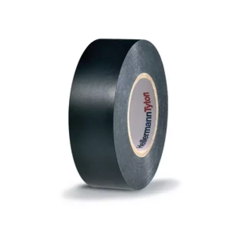 HellermannTyton HTAPE-FLEX1000+ zwart PVC elektrisch isolatietape, 19 mm x 20 m, 105 °C, RoHS 710-00602