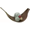 EUROPALMS geflockte dennenbol decoratie, 15 cm, groen met wit sneeuwfinish 83500303
