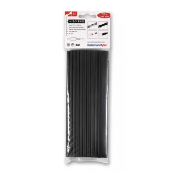 HellermannTyton HIS-3 warmtekrimpkous-set, 3:1, zwart, 12 mm / 4 mm 308-31210