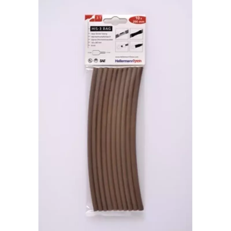 HELLERMANNTYTON HIS-3 3:1 krimpkous-set, 100 stuks, 7 maten, 7 kleuren, 100 mm lengte 308-30614