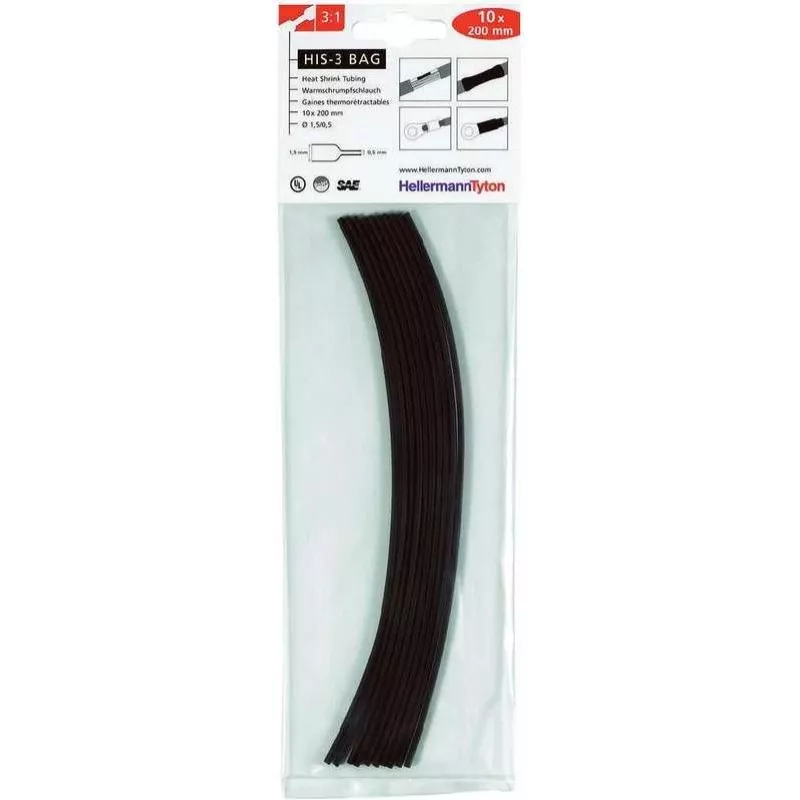 HELLERMANNTYTON krimpkous-set HIS-3 3:1, 127 delen, gemengde kleuren, 100 mm lengtes (308-30611)