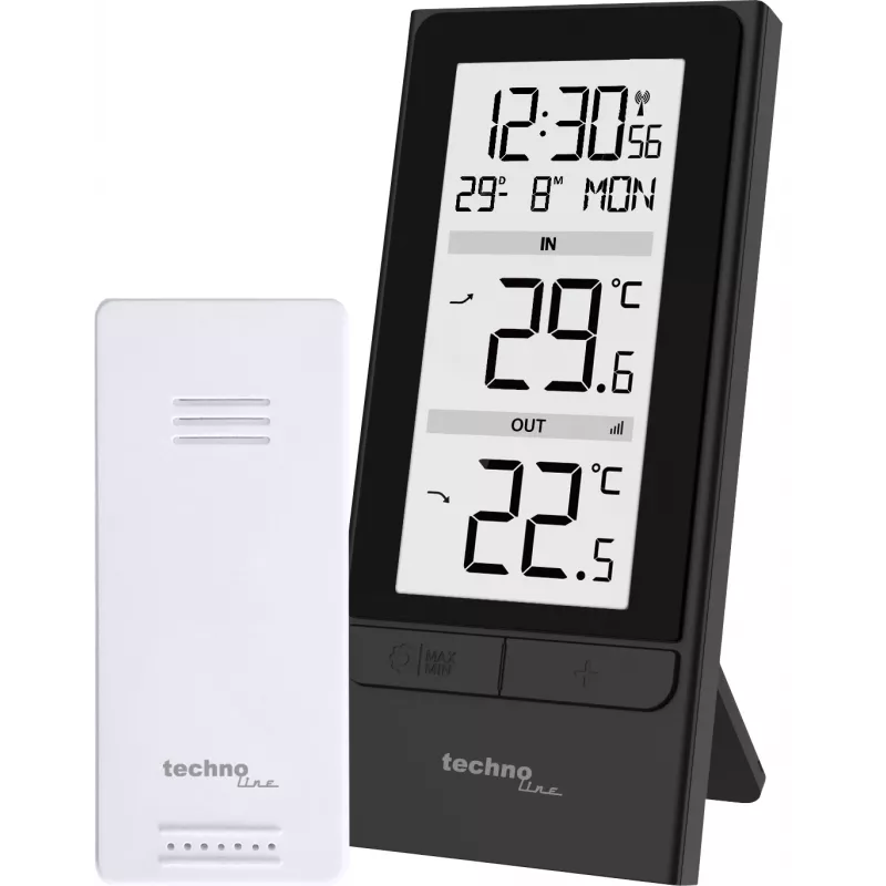Technoline WS9787 Draadloos weerstation met buitensensor, zwart/zilver