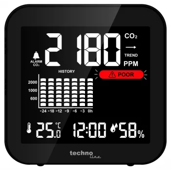 Technoline WL1025 CO2-monitor met temperatuur en luchtvochtigheid