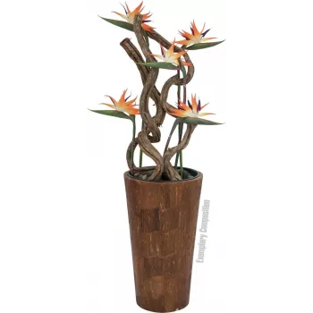 EUROPALMS Kunstmatige paradijsvogelbloem, oranje, 95 cm 82530559