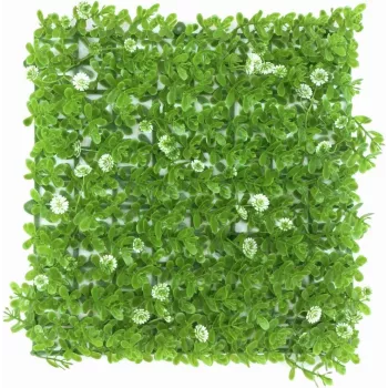 EUROPALMS Kunstmatige buxusmat, groen-wit, 25x25 cm 82600089