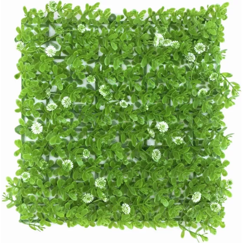 EUROPALMS Kunstmatige buxusmat, groen-wit, 25x25 cm 82600089