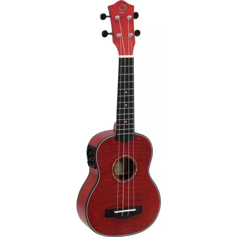 DIMAVERY UK-100 sopraan-ukulele, Flamed Red 26255807