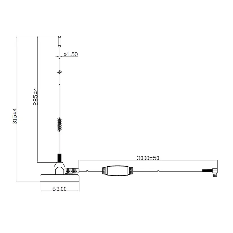 Midland Albrecht MAG31 DAB+ magneetvoetantenne met versterker, Band III, 3m kabel, SMB-aansluiting 62336