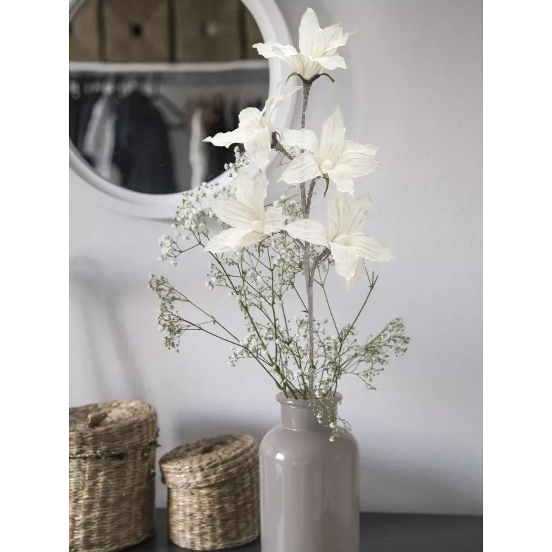 EUROPALMS clematis-tak (EVA), kunstmatig, wit (82531065)