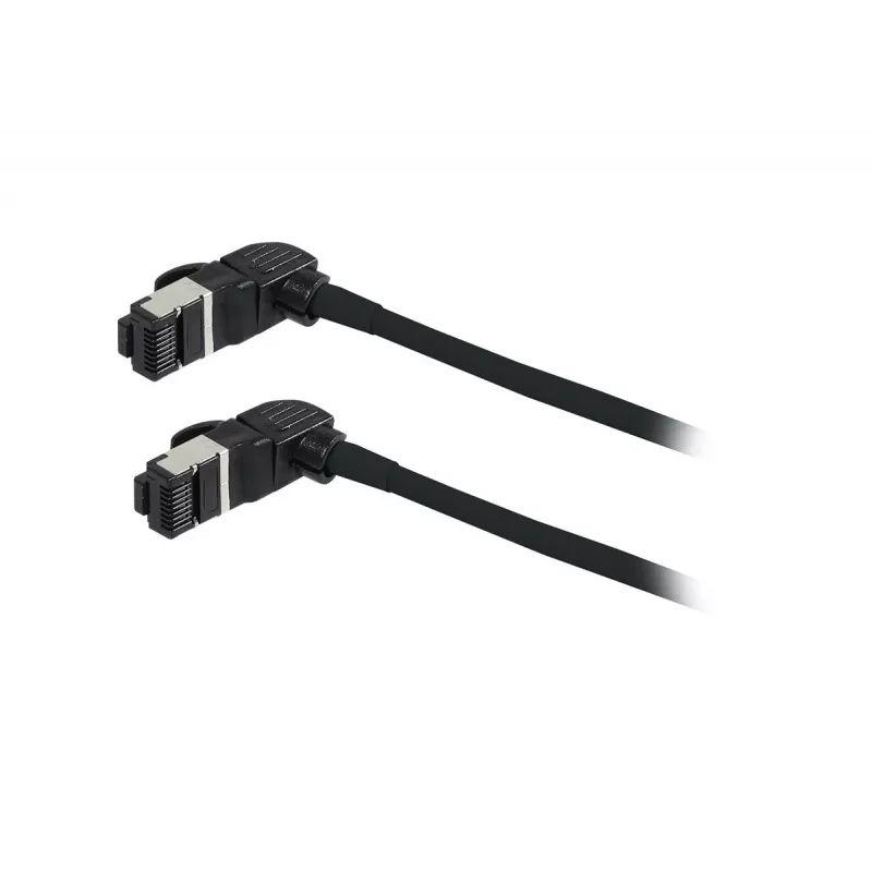 SYNERGY21 S218115 CAT6A S/FTP slim patchkabel, RJ45, 2m, zwart, 500MHz, LSZH, draaistekker