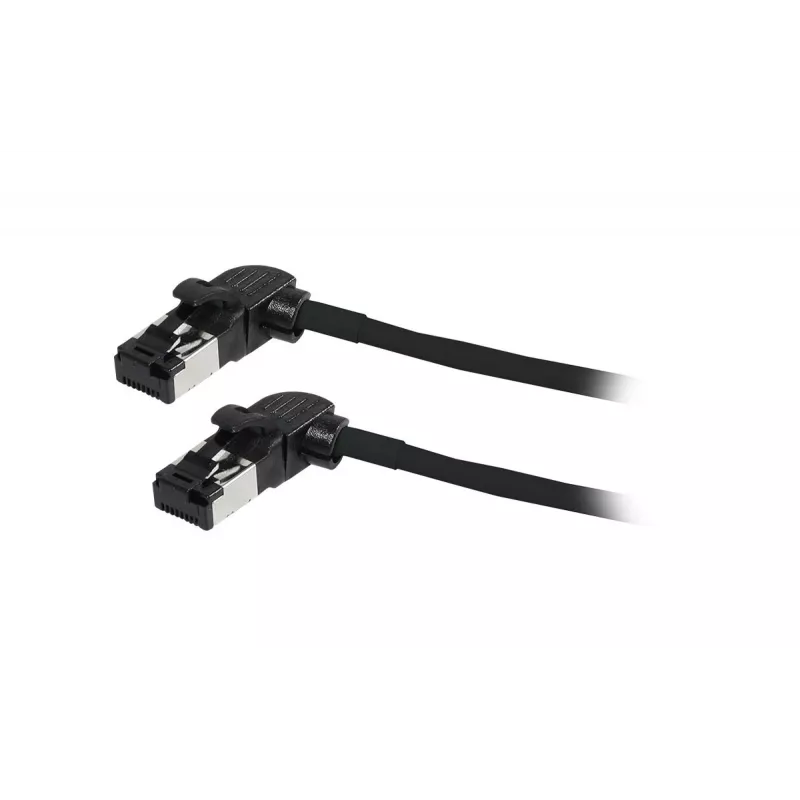 SYNERGY21 S218115 CAT6A S/FTP slim patchkabel, RJ45, 2m, zwart, 500MHz, LSZH, draaistekker