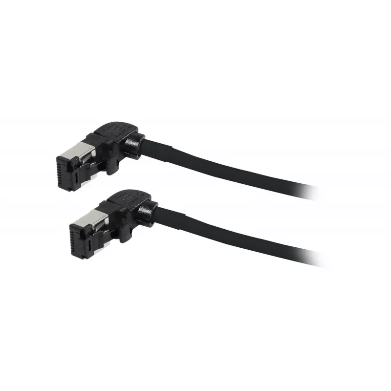 SYNERGY21 S218115 CAT6A S/FTP slim patchkabel, RJ45, 2m, zwart, 500MHz, LSZH, draaistekker