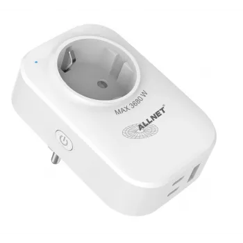 ALLNET ESP32 WLAN slim stopcontact met energiemeting en 2x USB-oplader ALL3079