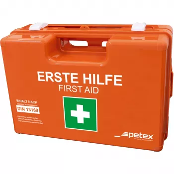 PETEX 43924035 DIN 13169 EHBO-koffer, oranje, 350 x 140 x 240 mm