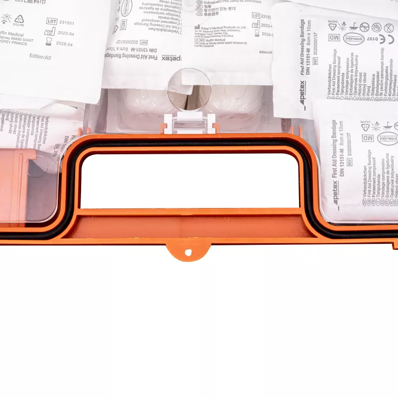 PETEX 43924035 DIN 13169 EHBO-koffer, oranje, 350 x 140 x 240 mm