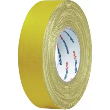 HellermannTyton HTAPE-TEX-19x10 meerdoelig weefband, geel, 19 mm x 10 m 712-00202