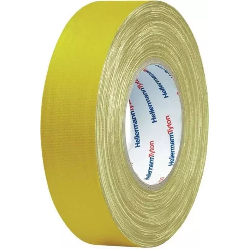 HellermannTyton HTAPE-TEX-19x10 meerdoelig weefband, geel, 19 mm x 10 m 712-00202