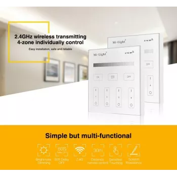 SYNERGY21 T1 MiLight smart panel eenkleurige 4-zone touch-afstandsbediening