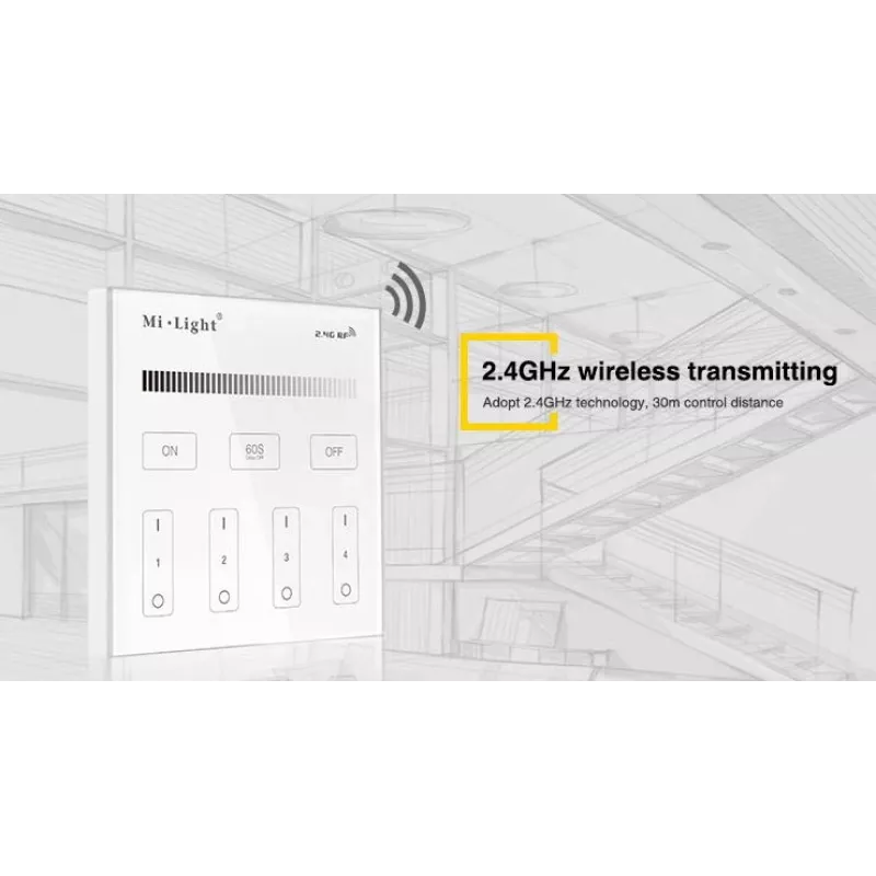 SYNERGY21 T1 MiLight smart panel eenkleurige 4-zone touch-afstandsbediening