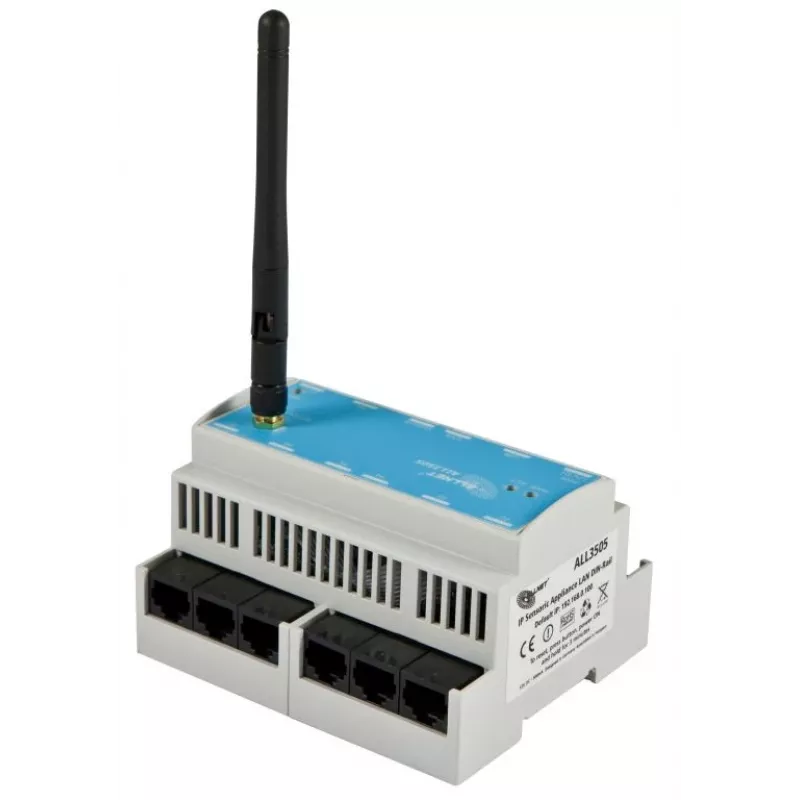 ALLNET ALL3505v2 IP-gebouwautomatiseringscontroller met 8 sensorpoorten, DIN-railmontage