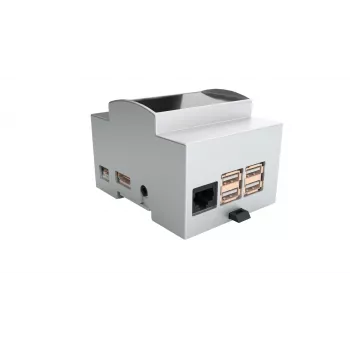 ALLNET DIN-rail montagebehuizing voor Raspberry Pi 4 Model B met transparant venster, grijs 25.0410000.RP4