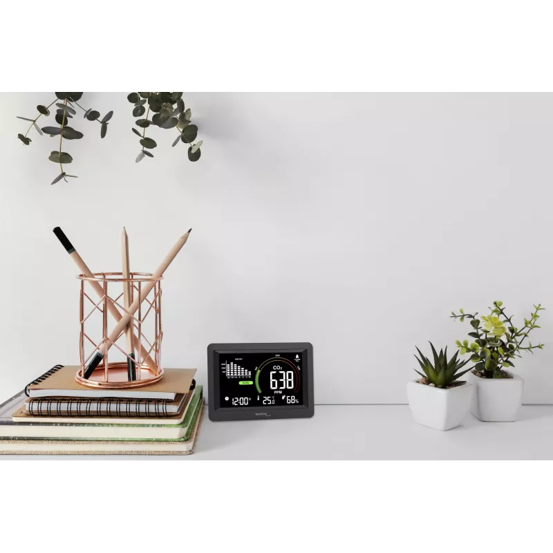 Technoline WL1028 CO2-monitor luchtkwaliteitsmonitor met alarm zwart