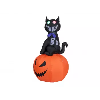 EUROPALMS Halloween opblaasbare figuur kat met pompoen, 183cm 83316152