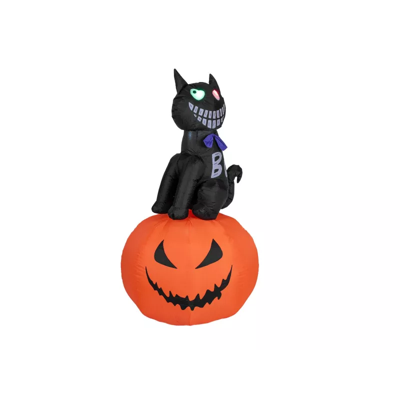 EUROPALMS Halloween opblaasbare figuur kat met pompoen, 183cm 83316152