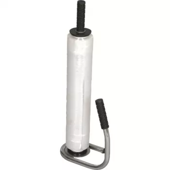 Banholzer&Wenz professionele stretchfolie-afroller van chroom met parkeerrem 13598