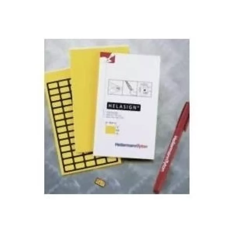 HellermannTyton 598-92427 afneembare gele vinyl-thermotransfer-etiketten, 44 x 10 mm, 440 etiketten