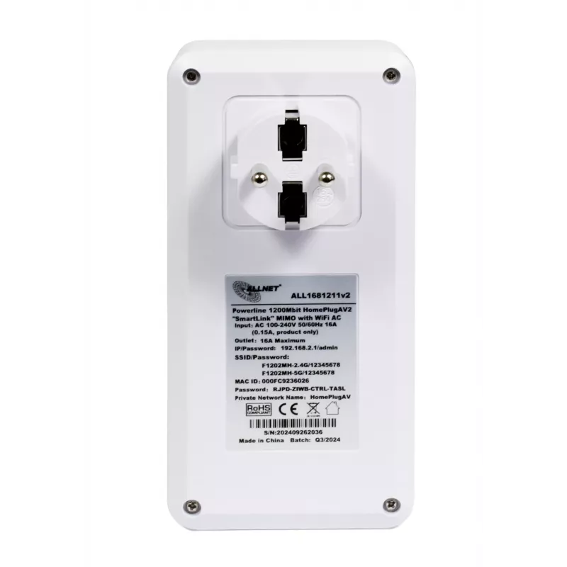 ALLNET Powerline 1200Mbit HomePlug AV2 SmartLink MIMO met Wi-Fi AC (ALL1681211v2)