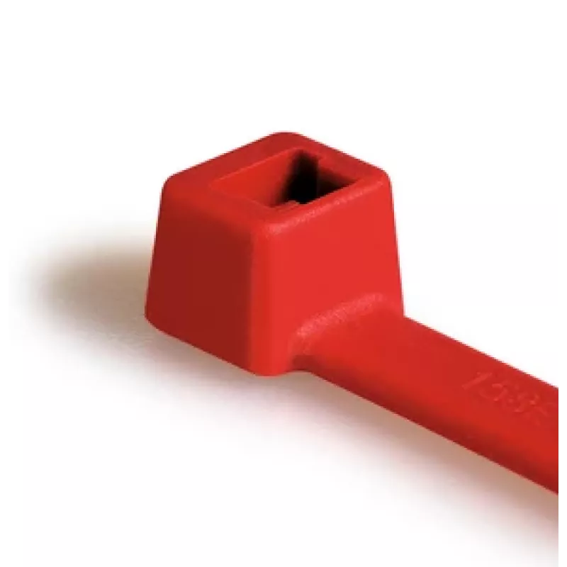HellermannTyton T80L-N66-RD-C1 standaard kabelbinder, binnentand, 390 mm x 4,6 mm, rood, 100 stuks 116-05412
