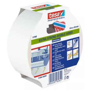 tesa 51960-00000-11 transparant dubbelzijdig PET-tape 10 m x 50 mm