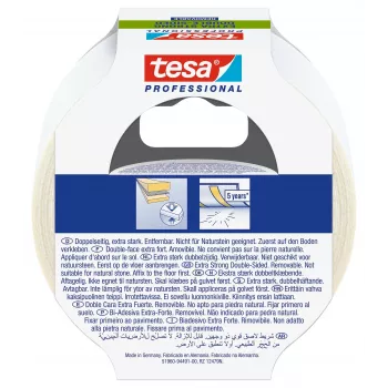 tesa 51960-00000-11 transparant dubbelzijdig PET-tape 10 m x 50 mm