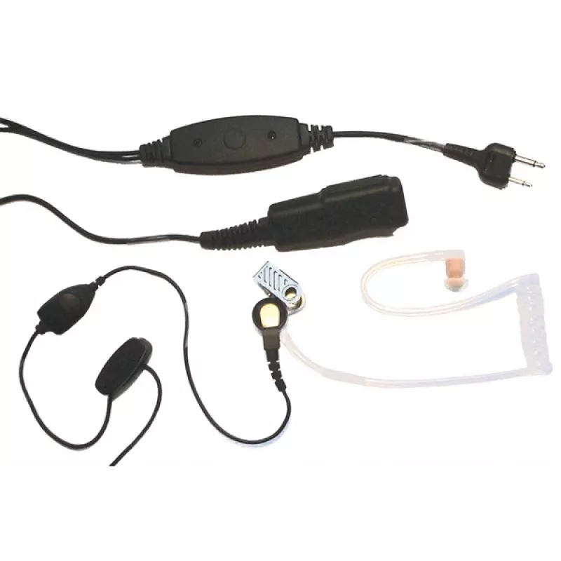 MIDLAND Albrecht AE 31-PT07 in-ear-mono-headset met beugelmicrofoon en PTT, bedraad, 2-pins aansluiting, zwart 41990