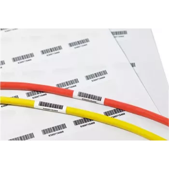 HellermannTyton TAG135LA4-1104-WHCL zelflaminerende kabel-etiketten, 48,5x12,7x55mm, wit/transparant, 1100 etiketten 594-71104