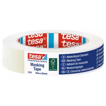 Tesa STANDARD 04325-00001-01 professionele afdekband, beige, 50 m x 25 mm, 1 rol