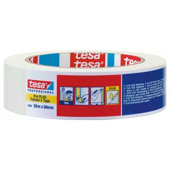 tesa PREMIUM 04306-00044-02 crepe-afdekband beige 50 m x 30 mm (1 rol)