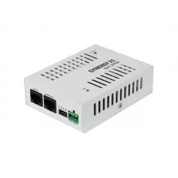 SYNERGY21 S21-3702 PoE+ naar 24V DC constante spanning driver, 24W, IEEE 802.3at, RJ45-ingang, schroefklemmen