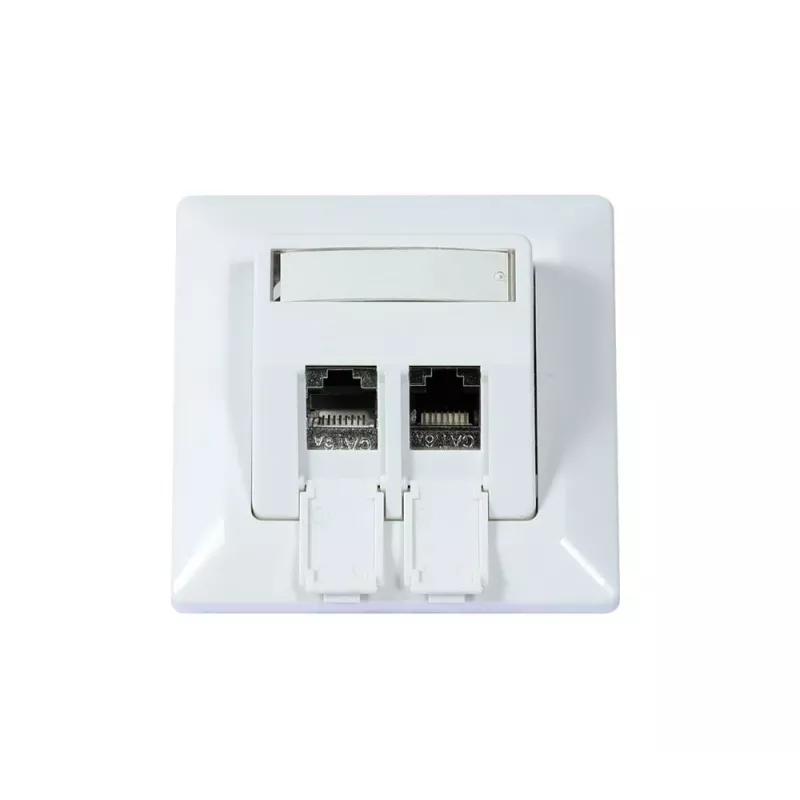 SYNERGY21 Keystone-moduledrager inbouw voor 2xTP-module reinwit rond S216330V3