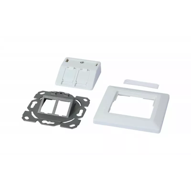 SYNERGY21 Keystone-moduledrager inbouw voor 2xTP-module reinwit rond S216330V3