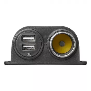 IWH 12/24V auto-stopcontact met 2 USB-aansluitingen, 4,2A totale uitgang (019010)