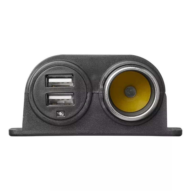 IWH 12/24V auto-stopcontact met 2 USB-aansluitingen, 4,2A totale uitgang (019010)