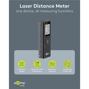 Goobay laser-afstandsmeter 30 m bereik voor lengtemeting (77834)