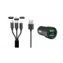 IWH dual USB autolader 3-in-1 12/24V 3,4A zwart (19061)