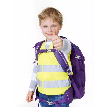 IWH 453502 kinder-veiligheidshesje EN 1150, fluorescerend geel, klittenband, unisex
