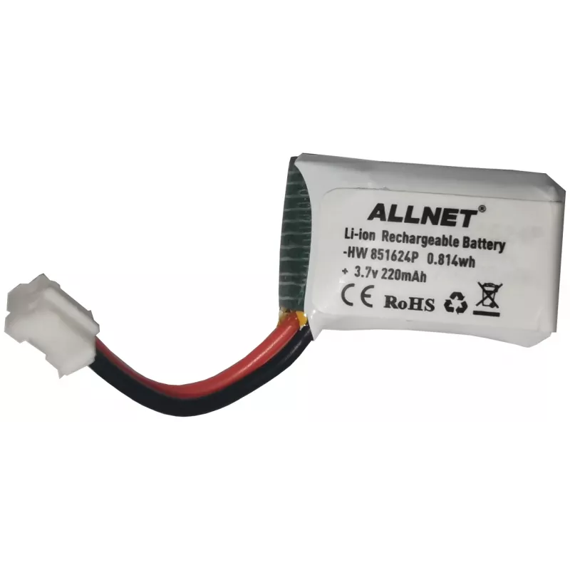 ALLNET mini-drone vervangende accu 3,7V 220mAh Li-Ion (HW851624P)